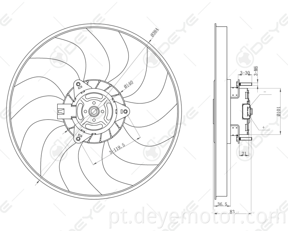 1341399 motor de ventilador de resfriamento de radiador 12v para OPEL CORSA FIAT GRANDE PUNTO ABARTH